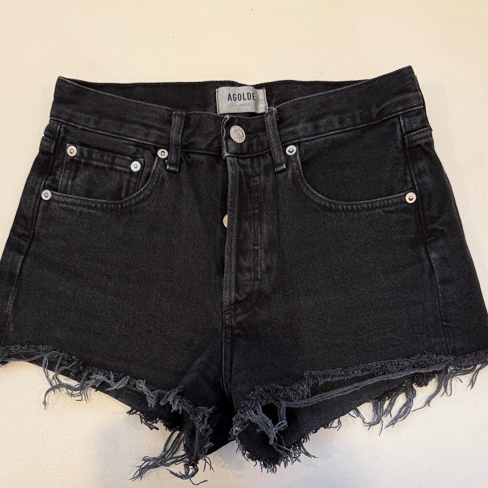 Agolde Parker Short in Black Denim